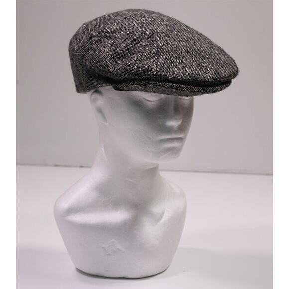 Jonathan Richard Ireland Gray/Black Wool Tweed Newsboys Cabbie Hat Cap 62/XL - Picture 1 of 7